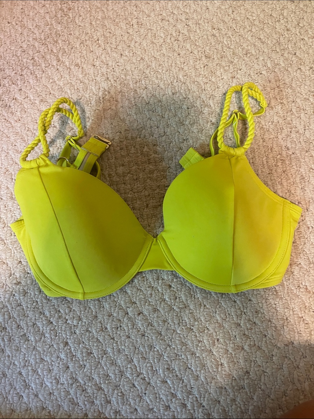 Shade & Shore Neon Yellow Padded Swim Top